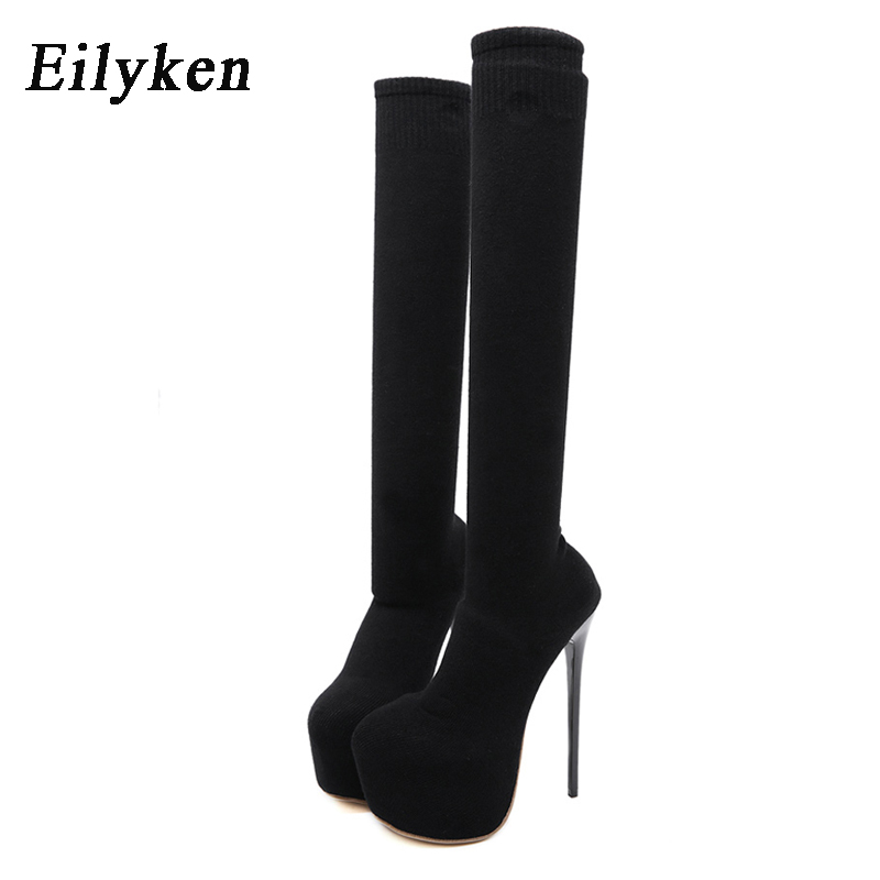 Eilyken 17CM Platform Heels Wo - Knee High Sock Women recension och pris