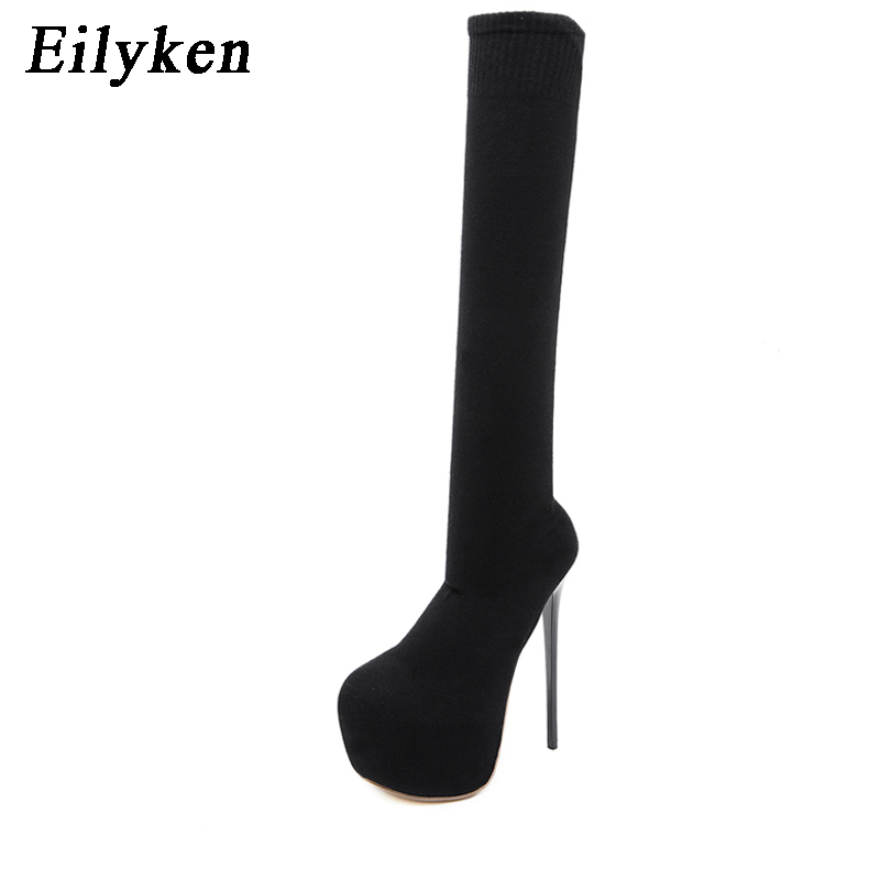 Eilyken 17CM Platform Heels Wo - Knee High Sock Women recension och pris
