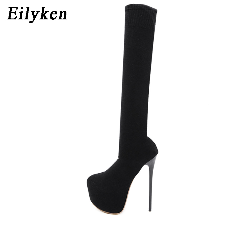 Eilyken 17CM Platform Heels Wo - Knee High Sock Women recension och pris