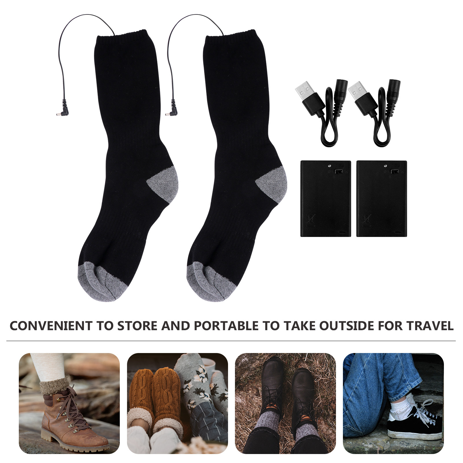 1Set Heated Socks USB Electric - Thermal Sock Winter recension och pris